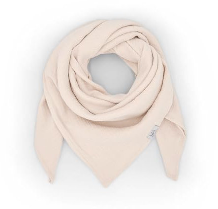 hutch&putch Musselin-Halstuch Kleinkinder 65cmx65cm - Dreieckstuch Kinder aus Bio Baumwolle - Schal für Kleinkinder - weiches Musselin Halstuch Kinder für Junge & Mädchen (Beige)