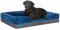 Reerooh Orthopädisches Hundebett Extra Grosse Hunde, Waschbarer Hundekorb mit rutschfestem Boden, Wasserdicht Hundekissen mit U-förmiger Nackenrolle, Hundesofa für Auto Käfig, Blau, 107x81x17cm