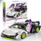 BuzzoXerex Klemmbausteine Auto Kit, 1110 PCS Supersportwagen Bausteine Set, 1:14 Modellauto Technik Bausatz, Sammelgeschenke für 14+ Kinder und Erwachsene (Farbverlauf Weiß)