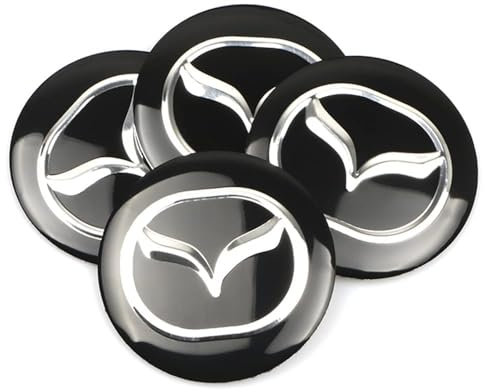 LJJWIW 4 Stück Auto Nabenkappen für Mazda Atez 6 Gh Gg Gi 3 Angksela Bk CX 5 4 7 8 56MM,Radnaben Ersatzrad Abdeckungen Felgendeckel Radnabenabdeckung Radmutterkappen Wasserdicht Felgen Zubehör