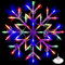 ADEPTNA Beautiful Super Bright Hanging 48 LED Snowflake Christmas Light with One Strong Suction Cup - Timer Function & Battery Operated - Indoor Silhouette Window Light Decoration (Multi Coloured)