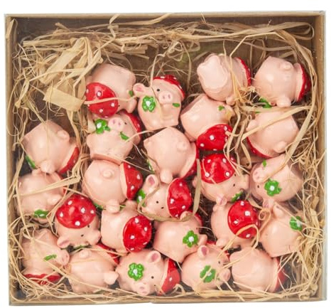 Geschenkestadl 96 Stück Glücksschweine 2cm Streudekoration Tischdekoration Glücksbringer Glückwünsche Deko