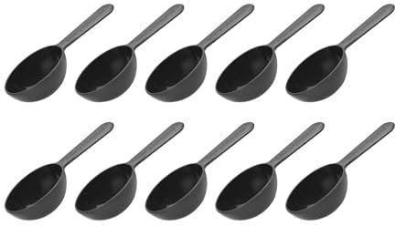 10-Stück Messlöffel Set,Dosierlöffel 7g,Measuring Spoons Kunststoff Rund,Portionierlöffel Milchpulver Proteinpulver Waschpulver und Pulver Messlöffel-Set Plastik Portionierer Kleine Schaufel (Schwarz)