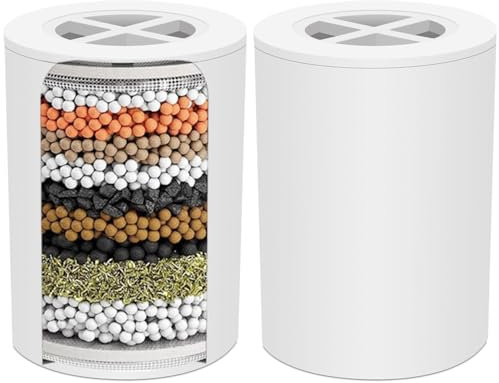AWO 2 PACK A-01 Replacement Shower Filter Cartridge Compatible with Afina Filtered Showerhead,Multi Stage Shower Filtration Systems for Hard Water Reduces Chlorine,Fluoride and Harmful Substance