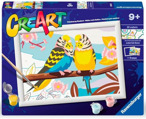 Ravensburger CreArt: The Inseparables — Malen mit Zahlen für Kinder ab 9 Jahren, Malset mit Brettern, Rahmen, Pinsel und Farben im Lieferumfang enthalten, 25 x 18,30 cm, Geschenkideen