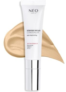 NEO MAKE UP Intense Serum Concealer - Beauty Highlighter - Concealer Augenringe - Augenpflege - Glow Up - Augenroller Cooler - Augencreme gegen Augenringe - Color Corrector - 01 Porcelain