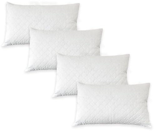 NARCISO - Set 4 Copricuscini Letto con Zip, Copricuscino 50x80 in Morbida Microfibra Manopesca, Tessuto Anallergico, Antiacaro, Igienico, Traspirante e Perfetto per Tutte Le Stagioni, Copri Cuscini