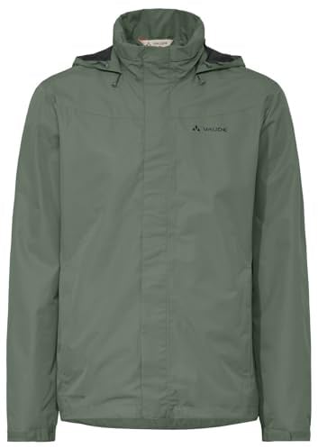 VAUDE Escape Bike Light Regenjacke Herren – Fahrradjacke wasserdicht atmungsaktiv winddicht, 2-Lagen mit verstaubarer Kapuze