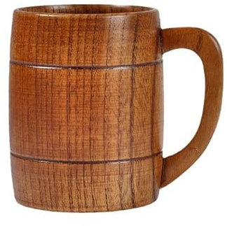 Taza de cerámica de madera, capacidad de 350 ml, diseño rústico con mango ergonómico, ideal para café, té y cerveza