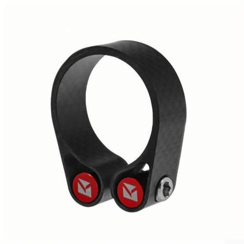 Yhenlovtt T800 Carbon Fiber Bicycle Seat Post Clamp MTB Road Bike Seat Tube Clamp Lock Buckle Lightweight CNC Cut 27.2/30.8/31.6mm Black(31.8mm Black)