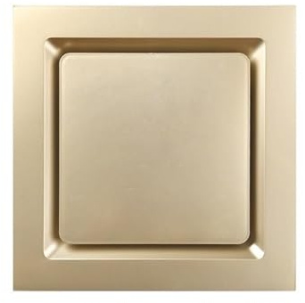 Standventilator, Lüftungsventilator, 30 x 30 cm, leise, für Küche und Badezimmer, ultradünn, integrierter Deckenventilator, Badezimmer-Abluftventilator (Gold)