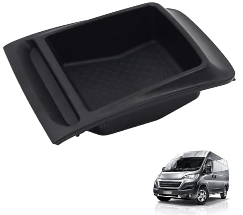 ANEELV Auto-Armaturenbrett-Aufbewahrungsbox, passend für Fiat Ducato, Peugeot Boxer, Citroen Relay (2014+), schwarzes ABS-Material, rutschfestes Design 6472115AG，735699812
