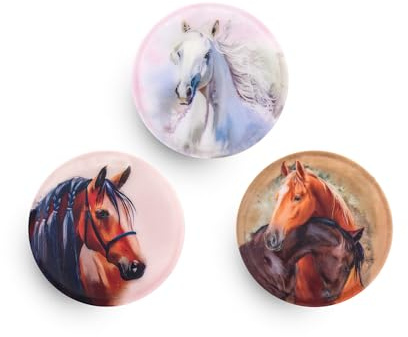 Belmil Patches mit Klettverschluss Set 3-teilig- kompatibel mit Schulranzen Comfy/Smarty (Horses 2)