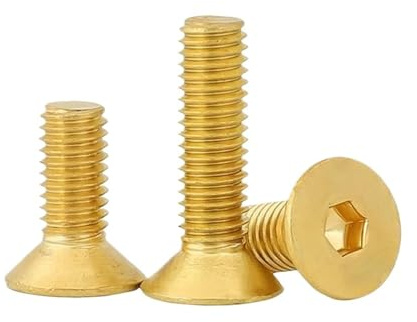 YAKUFAST DIN7991 Vite piatta in ottone M2,5 M3 M4 M5 M6 M8 M10 Viti a testa svasata con esagono incassato in puro Bulloni(30mm,M5 (10pcs))