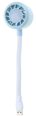 SHYYOULQE Ventilador USB pequeño con luz LED de 4 engranajes y ángulo ajustable, adecuado para uso en la oficina, ventilador USB de teléfono