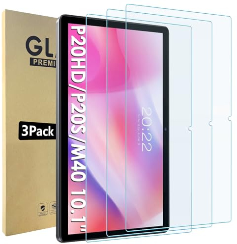 Bigqin 3 Pack Screen Protector Compatible with Teclast P20HD/ P20S/ M40/ M40S/ M40 Pro 10.1, Tempered Glass Film HD Clear Scratch-Resistant, Support Pencil, 9H Protector with Install Tools