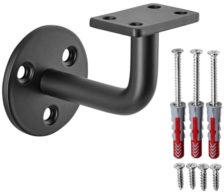 SOTECH Handlaufhalter CURVE 90° schwarz pulverbeschichtet 55 x 70 x 80 mm | Geländerhalter rund Halter für Treppengeländer