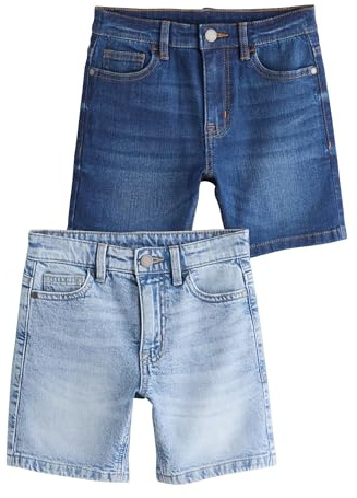 NEXT Jungen Denim-Shorts im 2er-Pack Dunkelblau Numeric_134