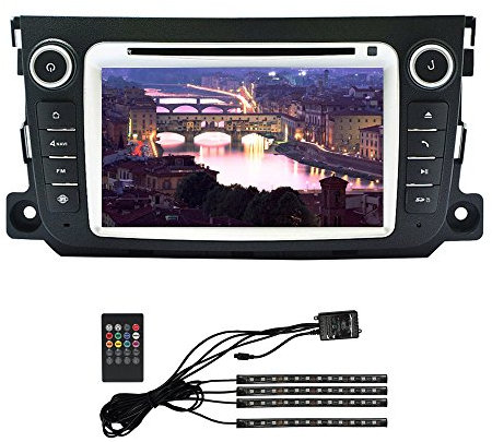 XISEDO Android 7.1 Autoradio 7 Zoll Car Radio RAM 2G Autonavigation Car Stereo mit 1024 * 600 Touchscreen und DVD Player für Mercedes-Benz Smart (2012-2015) (mit Auto Innenbeleuchtung)