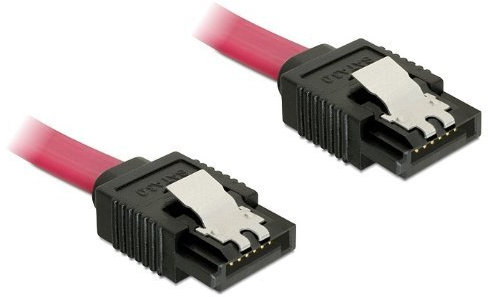 10x DeLock SATA III Kabel 50cm [ rot ] gerade/gerade mit Metallclips | bis zu 6 Gb/s