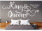 tjapalo® w-pkm361 Wandtattoo Schlafzimmer Spruch romantisch Wandtattoo King & Queen mit Namen und Datum (B110 x H49 cm)