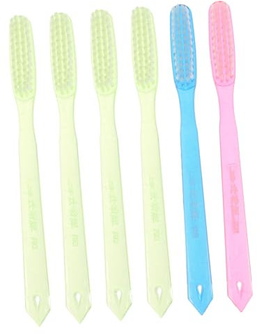 6 Stück manuelle harte Borsten Zahnbürste für Erwachsene Zahnfleckenreinigung (zufällig)