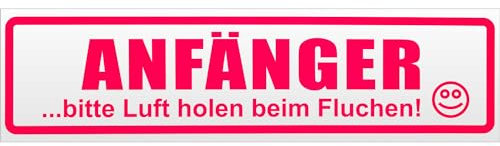 Kiwistar Magnetschild Anfänger - Bitte Luft Holen - 30cm Neonpink - magnetisch für Auto PKW Kfz - wiederverwendbares Hinweisschild aus Magnetfolie - für Fahrzeug, Truck
