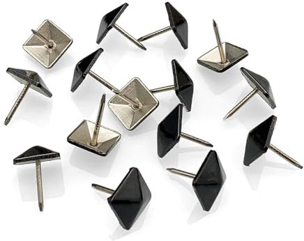 Let's Decorate Lot de 200 punaises carrées pour ameublement de canapé en laiton bronze vieilli pour meubles décoratifs en bois 12 mm x 17 mm, LDFPD12200, Peinture noire, 12mmx17mm 200pcs