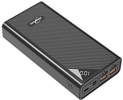 Power Banks 27000mAh Portable Charger Fast Charging External Battery Pack 4 USB and Type c Output with 3 Input LED Lights Powerpack for iPhone Huawei iPads Samsung and Tablets (Black)