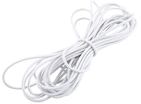Cordón elástico de 10m, Cuerda Elastica Resistente, Cordón de Goma Redondo de 5 mm, Cuerda elástica Inferior, Cordón de Choque para Manualidades Camping Cubierta de Kayak(Blanco)