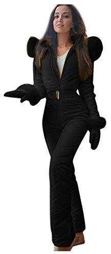 Dorjuli Combinaison de ski pour femme - Combinaison de ski - Combinaison de ski chaude et coupe-vent - Pour femme - À capuche - Sports de plein air - Neige - Combinaison de ski - Combinaison de neige
