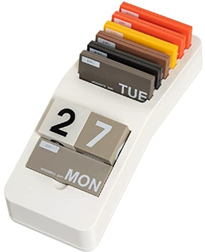 ZQDMYT Kreativer gebogener Tischkalender 2022, wiederverwendbarer perpetueller Kalender 3x7.6 x2.1, freie Kombination von Datum und Woche, Desktop-Verzierung