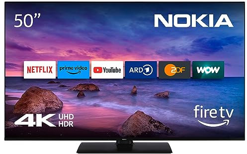 Nokia 50 pollici, 126 cm, Fire TV, 4K UHD, WLAN, HDR, Triple Tuner DVB-C/S2/T2, Netflix, Prime Video, YouTube, Disney+, UN50AV310I