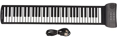 Pianoforte a 61 Tasti, Pianoforte a Mano Portatile Piano Pieghevole con Tastiera a Rullo con Suono Surround Stereo 4D e Bassi Pesanti(PM61)