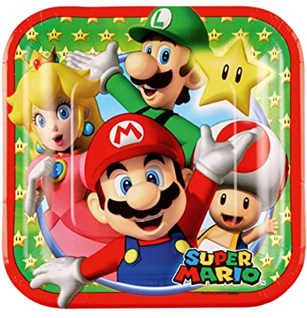 amscan Talerzyki papierowe Super Mario 18x18cm