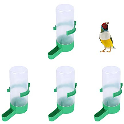 4 Stück Kunststoff Vogel-Wasserspender Automatischer Vogelkäfig Wasserspender Futter Getränk Schüssel für Käfig Voliere Papageien Wellensittich Nymphensittich Lovebirds 60 ml Lovebirds