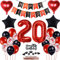20 Geburtstag Deko Schwarzes Rot, Tortendeko 20. Geburtstag Dekoration Frau, Luftballon 20 Rot Schwarz Mann, Geburtstagsdeko 20 Jahr Frau, Tortendeko 20 Jahre