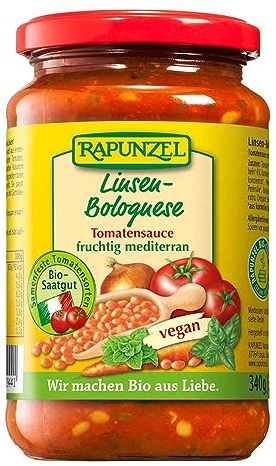 Rapunzel Bio Tomatensauce, Linsen-Bolognese, vegan, 325 ml