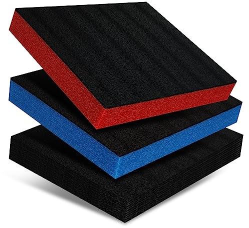 Werkzeugeinlage, Koffereinlage, Shadow Board, Multilayerschaumstoff für Werkzeugwagen (schwarz/blau, 500 x 1000 x 30 mm)