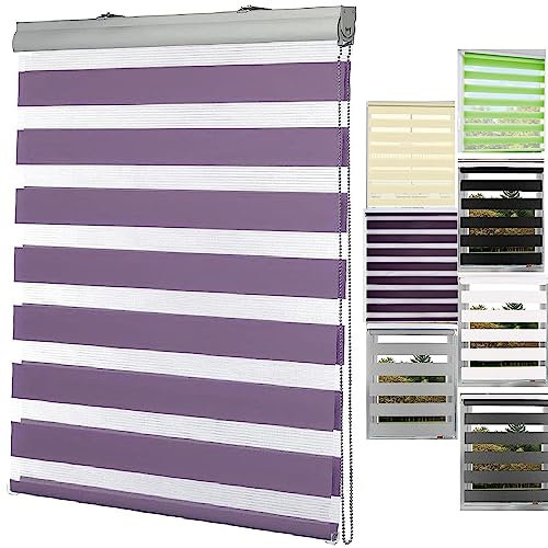 Tenda a in per Interni, 65x350cm Risparmio energetico, Poliestere, Tapparella di Avvolgibile Montaggio con e senza Fori, per Finestra o Porta, Porpora
