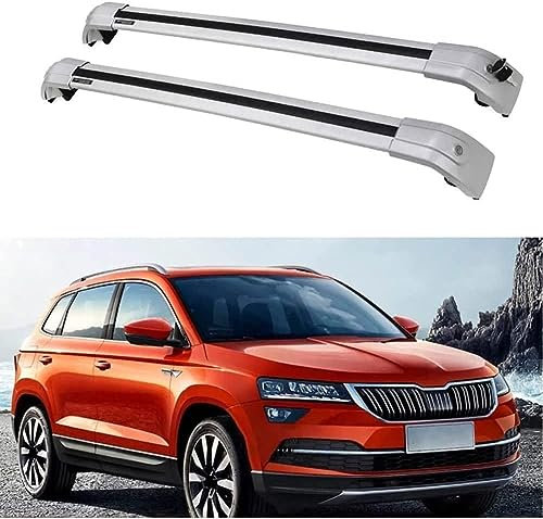 Aluminium Dachträger für Skoda Karoq SUV 2017-2022, Auto DachträGer TransportdachträGer Querstange Gepäckträger für Fahrradträger, Dachbox, Skihalter