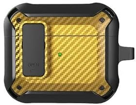 KOSTEN Custodia per Airpodscoperchio di Commutazione per Airpods PRO 2 Case TPU Pc Coperchio per Pc per Apple Airpods 3 2 Caso Accessori per Auricolari in Fibra di Carbonio-Nero Giallo-per Airpods 3