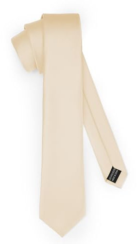 Ladeheid Klassische Herren Krawatte, matt, Perfekt für Büro & Festlichkeiten, Vielfältige Farben - Ideal für Geschäftsmeetings, Hochzeiten TMM-8 (150cm x 8cm, Beige)