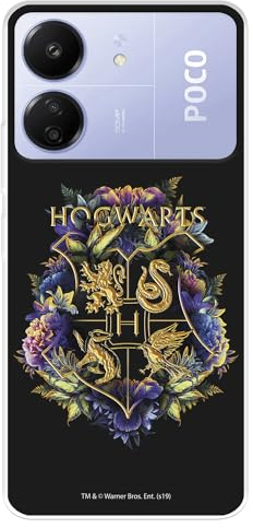 Schutzhülle kompatibel mit Xiaomi Redmi 13C - Poco C65 offizieller Harry Potter Hogwarts Floral zum Schutz Ihres Handys, transparente Silikonhülle, flexibel, offiziell lizenziert von Harry Potter
