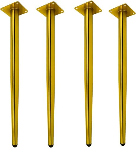 4PCS Furniture Table Legs Black Gold Furniture Tapered Legs Feet for Sofa Table Chair Stool, Give Your Furniture and the House a New Look