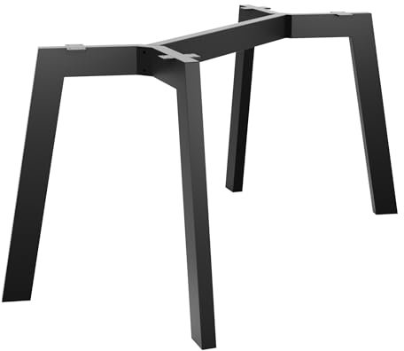 MetaloPro Tischbeine Metall, Schwerlast Stahl Schreibtisch Beine, Tischkufen Schwarz und Schrauben, Bodenschoner, Trapez Tischgestell für Moderne Couchtisch, Esstisch, Wohnzimmertisch – 160x70x72 cm