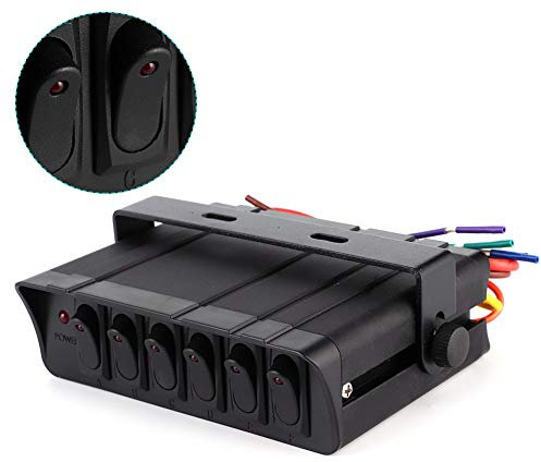 6 Gang Luce Rossa Interruttore A Bilanciere Controller Auto Toggle Panel Barca Interruttore A Bilanciere Universale per 12-24V Auto Camper Marine Yacht