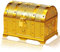 Eyezeeption Schatzkiste Kindergeburtstag Gold Schatztruhe Kinder mit Schloss und Schlüssel,Piraten Kindergeburtstag Schatztruhe Piraten Schatzkiste Klein für Aufbewahren und Dekor. (Gold Schatztruhe)