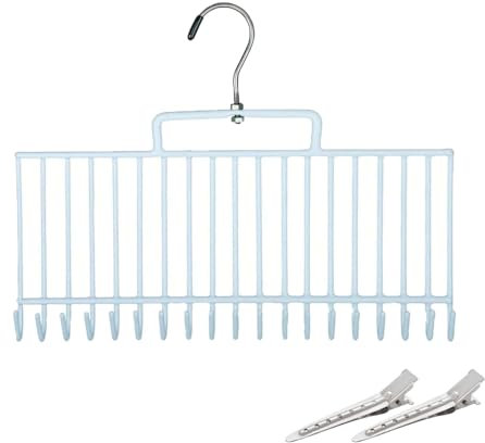 WXYYKX Haarverlängerung Halter, Metall Haarverlängerungsständer Extensions Halterung zum Aufbewahren/Trocknen Klein/Tragbar/Praktisch mit 19 Haken -Weiß