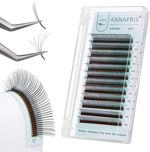 ANNAFRIS Eyelash Extensions Easy Fan 5D Flower Lash 0.07 C 8mm Individual Lash Extensions Premade Fans Lash Volume Eyelashes(Flora-5D 0.07C 8mm)